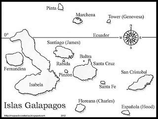 Dibuja El Mapa De Galapagos E Ilustra Las Especies Mas Representativas