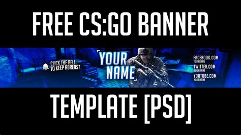 Free Csgo Banner Template Psd Youtube