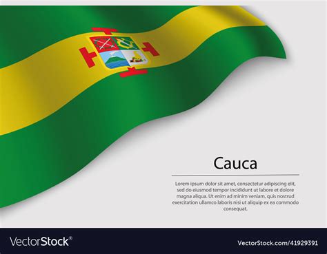 Wave flag of cauca is a region of colombia Vector Image