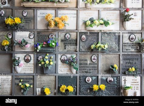 A Columbarium Wall In The Cimitero Monumentale Di Milano Milan