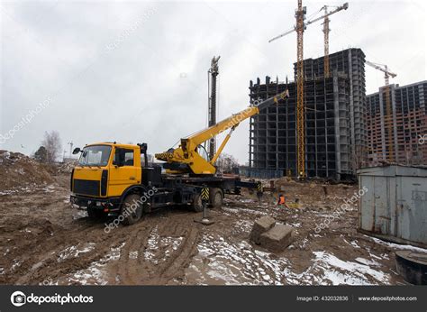 installation foundation house construction site stock photo