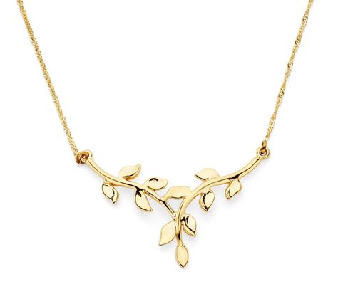 14k Solid Gold Leaf Necklace 14k Solid Gold Leaf Necklace Leaf Design Leaf Leaves Gold