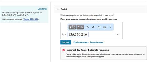 Solved Constants Part A The Allowed Energies Of A Quantum Chegg