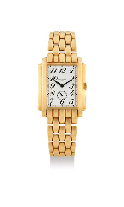 Bonhams : Patek Philippe. A 18K yellow gold bracelet watch, Ref 5024 ...