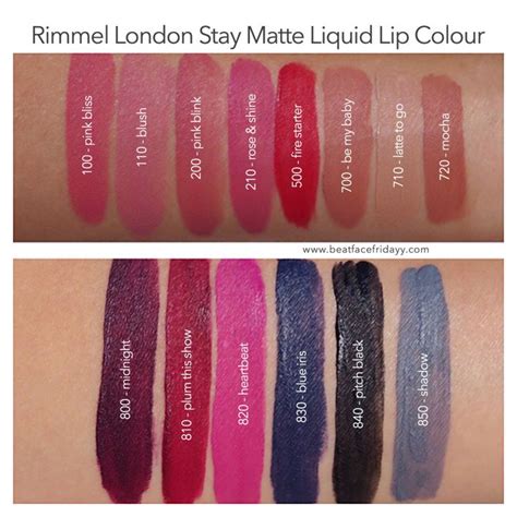 Rimmel London Stay Matte Liquid Lip Colour Pink Bliss Blush Pink Blush Rose And Shine Fire