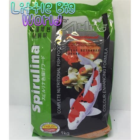 Special Promo ATLAS Spirulina Koi Fish Food 1kg Makanan Ikan Carp