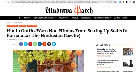 Hindu Outfits Threaten Non Hindus To Not Set Up Stalls Near Temple