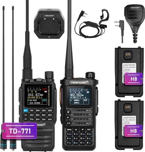 Tidradio 2 Gen Td H8 Gmrs Radio With 2pcs Battery Mic Speaker And Td H3 Gmrs Two