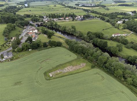 Aerial Image Piercebridge Roman Bridge Remains Beside The River