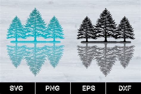 Pine Trees Lake Outdoors Wildlife Trees Graphic By Anuchasvg · Creative Fabrica