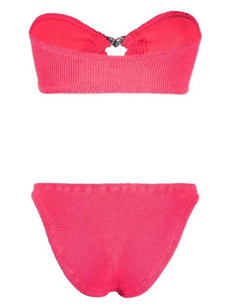 Hunza G Crinkled Effect Bikini Set Farfetch