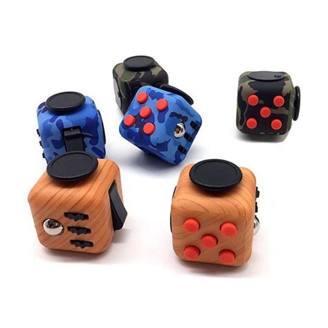 Wood Grain And Camo Fidget Cubes Toys Stress Cube Cube Toy