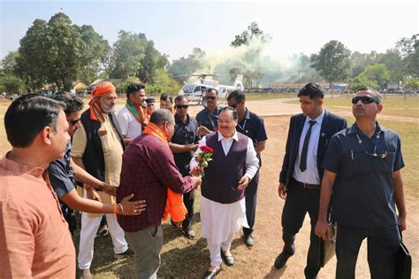 Grand welcome of Hon'ble BJP National President Shri J.P. Nadda on ...