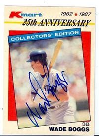 Wade Boggs Autographed Baseball Card Boston Red Sox Topps