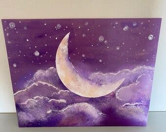 Moon Acrylic Painting Etsy