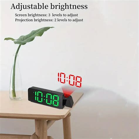 1pc 180 Rotation Digital Led Projection Alarm Clock Night Mode Power