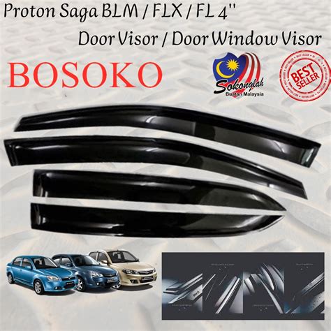 Bosoko Proton Saga Blm Flx Fl 4 Air Press Window Door Visor