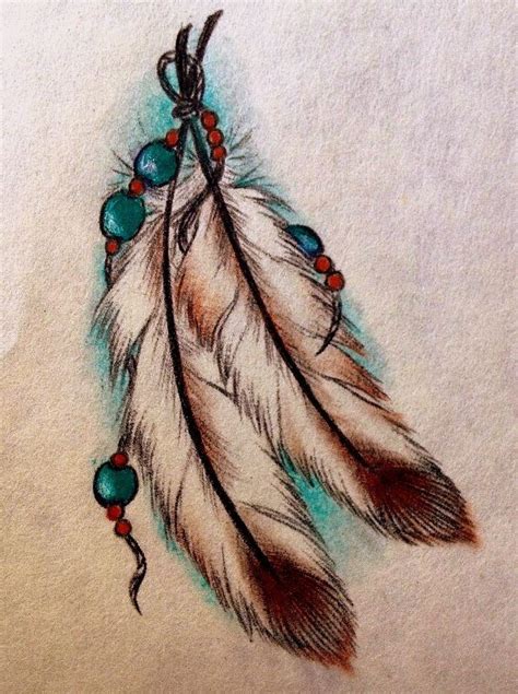 Beadfeather Tattoo Design By Madeline Cornish On Deviantart Indian Feather Tattoos Feather