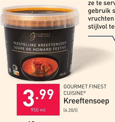 GOURMET FINEST CUISINE Kreeftensoep 950ml Promotie Bij ALDI