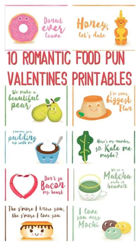 10 Food Puns About Love Valentines Printables