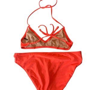 J Crew Swim Jcrew Neon Orange French String Bikini Size Medium