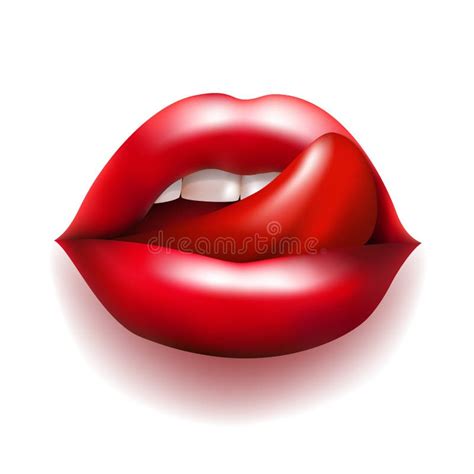 Mouth With Red Lips And Tongue Stock Vector - Image: 42412231