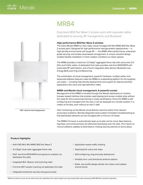 Mr Datasheet Cisco Meraki