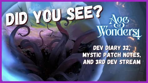 Age Of Wonders 4 Eldritch Realms 3rd Dev Stream Mystic Update Dev