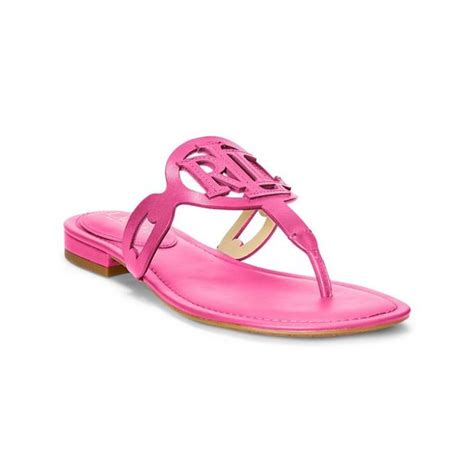 Lauren Ralph Lauren Shoes Lauren Ralph Lauren Womens Pink Monogram At Audrie Slip On Thong