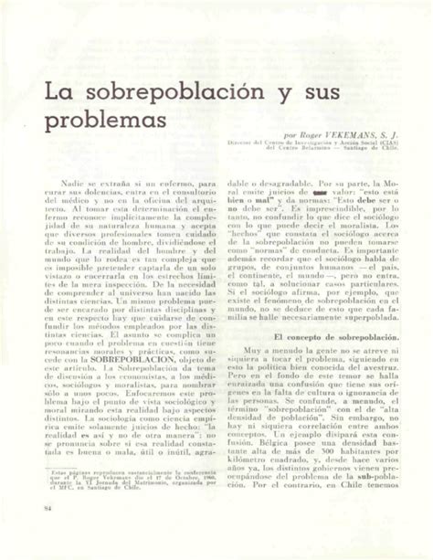 La Sobrepoblaci N Y Sus Problemas