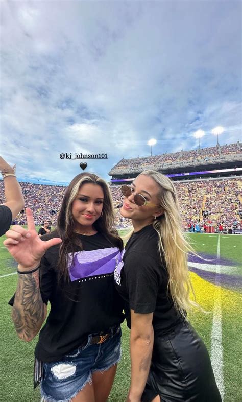 Gymnast KJ Johnson In Oversized LSU Jersey Enjoys 'Game Day'