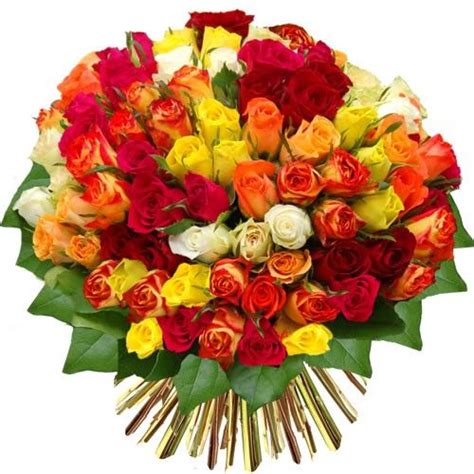 Bouquet De Roses 80 Roses Multicolores Livraison Express Florajet