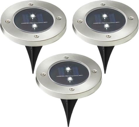 Set Van X Stuks Solar Tuinlampen Prikspots Grondspot Op Zonne Energie