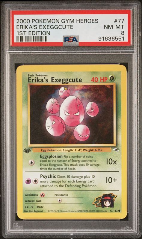 2000 Pokemon Gym Heroes 77 Erika's Exeggcute 1st Edition PSA 8 | GameStop