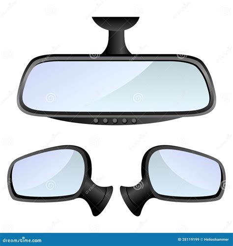 Car Mirror Set Stock Vector Illustration Of Glass Interior