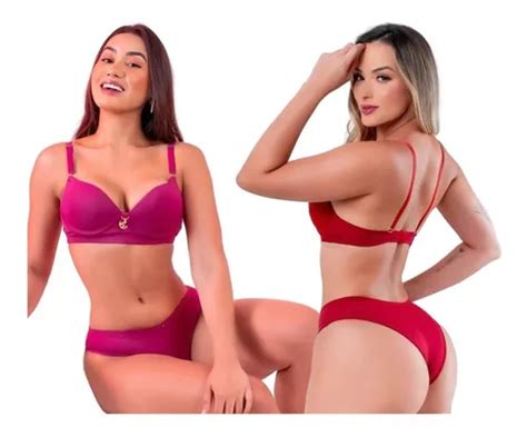 Kit 5 Conjuntos Lingerie Calcinhas Sutiã Bojo Atacado Frete grátis