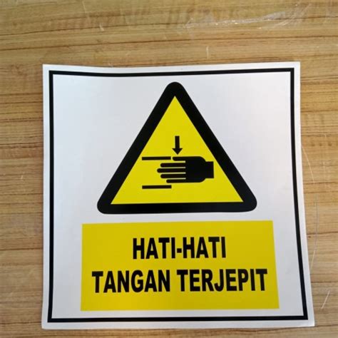 Jual Stiker K3 Rambu Safety Uk 20x20cm Hati Hati Tangan Terjepit Jakarta Barat Prime Jaya