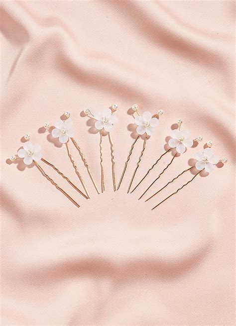 Floral Pearl Hairpin Set Headpieces Azazie