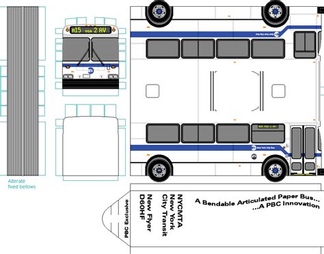 Sp Papel Modelismo Papercraft Bus New Flyer D Hf New York City Transit