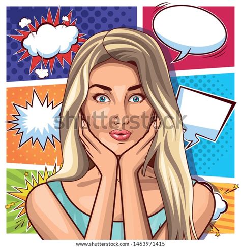 Pop Art Blonde Woman On Speech Stock Vector Royalty Free 1463971415