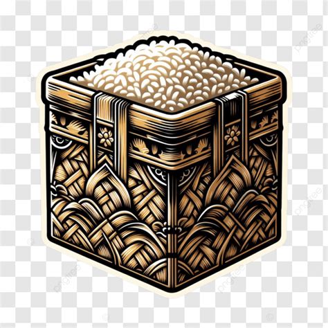 Sundanese Ornamental Bamboo Rice Box Rice Box Rice Box Ai Vector Png