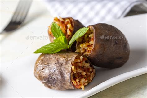 Traditional Delicious Turkish Foods Dried Eggplant Stuffed Turkish