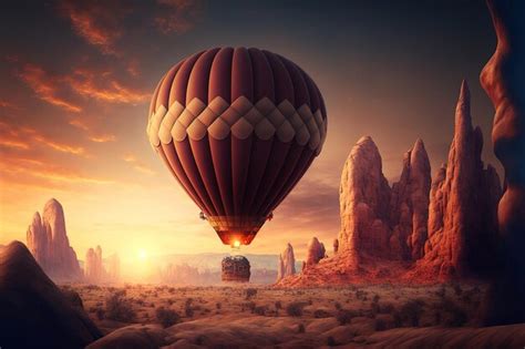 Premium Photo Hot Air Balloon At Sunset