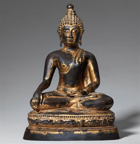 A Bronze Figure Of Buddha Maravijaya In Lan Na Style Possibly 19th