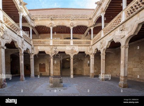 Casa De Las Conchas House Of Shells Courtyard Salamanca Spain