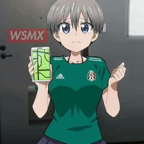 An Anime Character Holding Up A Cell Phone