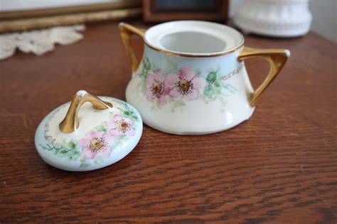 Vintage Floral Porcelain Creamer And Sugar Set Germany 34420 Etsy