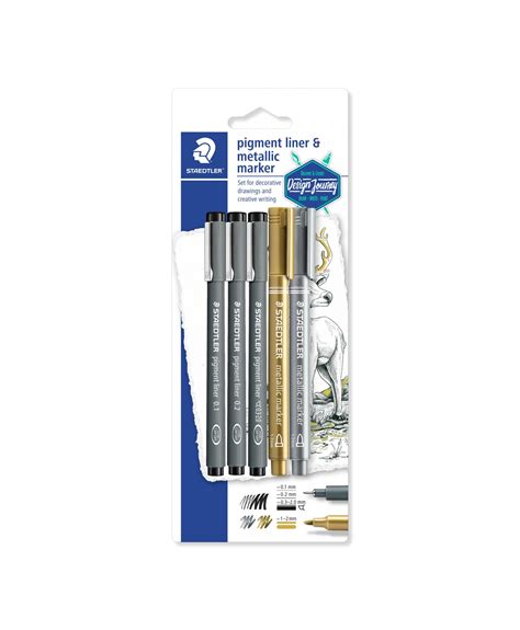 Staedtler Set Pigment Liner Rotulador Metálico