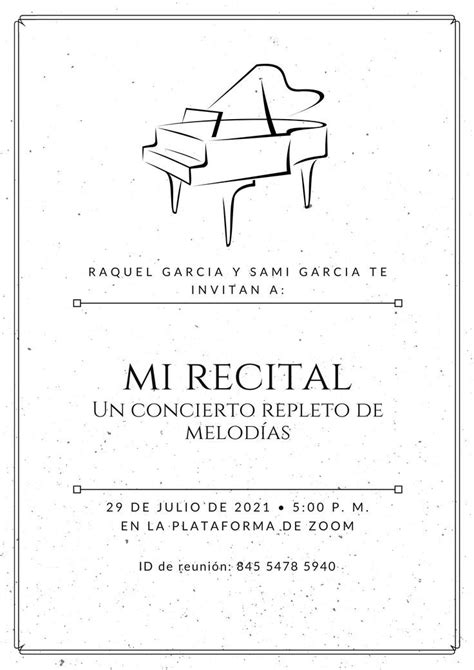 Invitaci N De Recital Recital Invitaciones Concierto