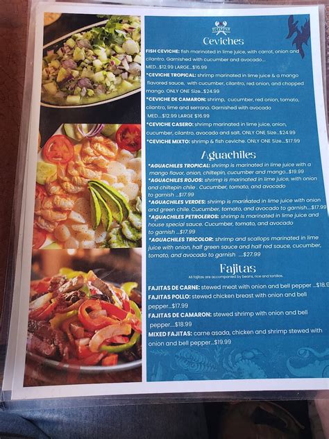 Menu At El Capitan Seafood And Grill Restaurant Wichita